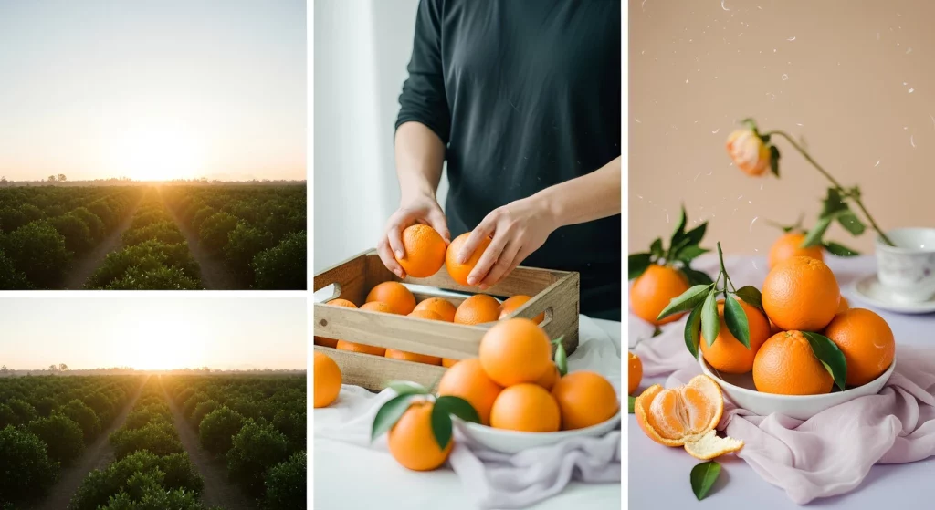 Proceso completo desde el campo hasta el empaque de naranjas gestionado por una empresa andaluza con producción cercana, procesos controlados y capacidad de exportación